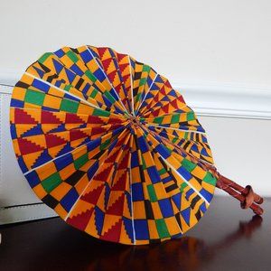 African Print Folding Handheld Fan